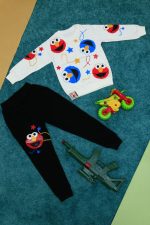 بلوز و شلوار پارچه دورس طرح المو saeed kids اورجینال - Image 4