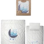 سرویس خواب مخمل نوزادی آدمک طرح خرس و ماه