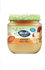 پوره مخلوط میوه سیب موز پرتقال زردآلو هرو بی بی hero baby