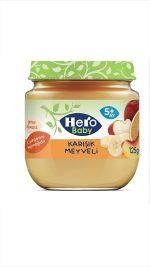 پوره مخلوط میوه سیب موز پرتقال زردآلو هرو بی بی hero baby - Image 2