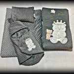سرویس خواب مخمل 4 تکه طرخ خرس و تاج الدوز رنگ طوسی